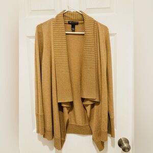 LIKE NEW INC International Concepts size S Open Front Cardigan Tan 54% Rayon